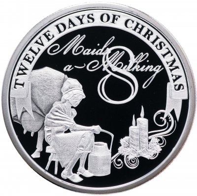 купить Остров Ниуэ 2 доллара 2009 "12 дней рождества: день 8-й, доярки"