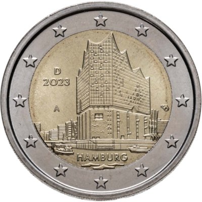 купить Германия 2 евро 2023 "Гамбург (Эльбская филармония) " Двор A