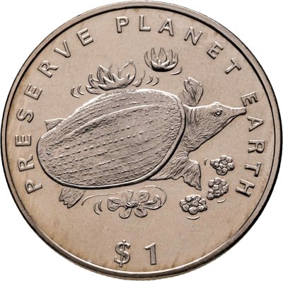 купить Либерия 1 доллар (dollar) 1994 "Сохраним планету Земля - Дальневосточная черепаха"