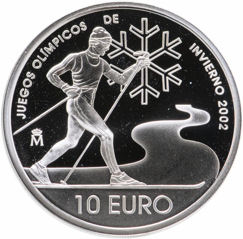 купить Испания 10 евро 2002 Олимпиада 2002. Лыжный спорт, в футляре