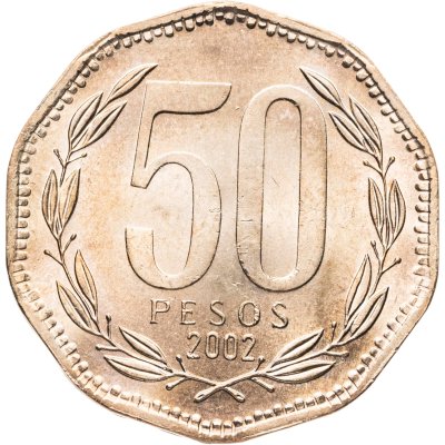купить Чили 50 песо (pesos) 2002