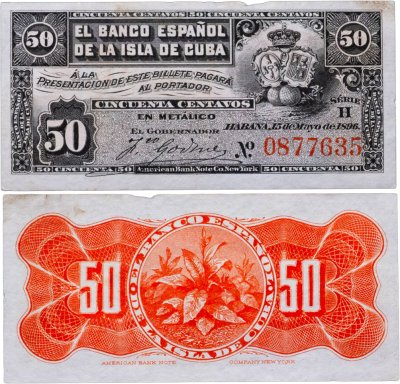 купить Куба 50 сентаво 1896