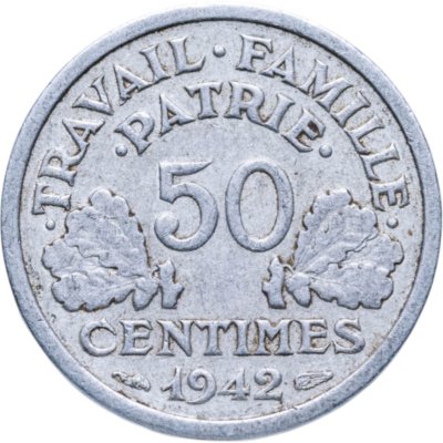 купить Франция 50 сантимов 1942