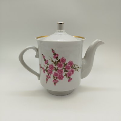 купить Чайник с растительным декором, фарфор, золочение, деколь, Дулевский фарфоровый завод (Дулёво), СССР, 1968-1991 гг.