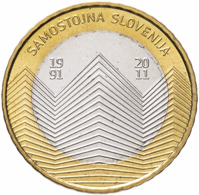 купить Словения 3 евро 2011 "20 лет Независимости"