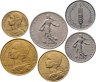 Купить Франция набор из 6 монет 5, 10, 20 сантимов, 1/2, 1  франков 1960-1998