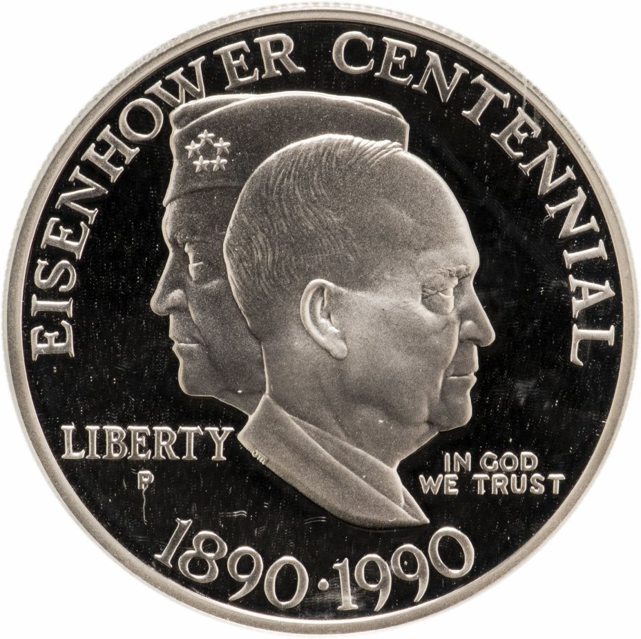купить США 1 доллар (dollar) 1990 P "100 лет со дня рождения Эйзенхауэра" (в слабе)