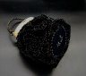 Купить Сумочка дамская винтажная с ажурной крышкой, пластик, бархат, металлический бисер, СССР, 1950-1980 гг.