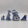 Купить Набор "Собачки" из 4-х статуэток (в подборе), фарфор, роспись, Объединение «Гжель», Россия, 1986-2000 гг.