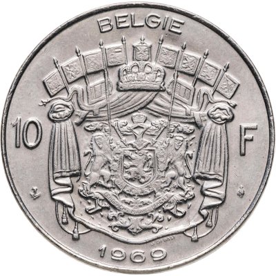 купить Бельгия 10 франков (francs) 1969 Надпись на голландском - 'BELGIE'