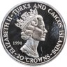 Купить Тёркс и Кайкос 20 крон 1994 50 лет высадке в Нормандии 6 июня. Бернард Лоу Монтгомери