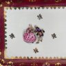 Купить Поднос (рулетница), украшенный ажурным декором и сюжетом галантной сцены, фарфор, деколь, крытье, золочение, Франция, 1970-1990 гг.
