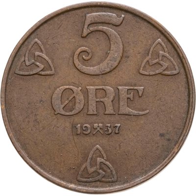 купить Норвегия 5 эре (ore) 1937