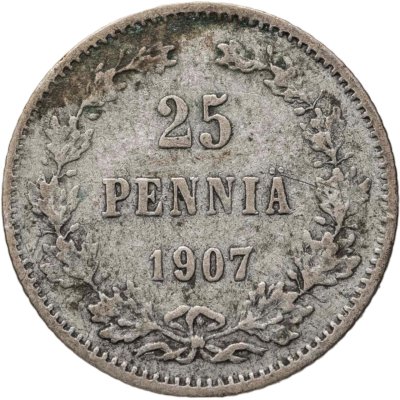 купить 25 пенни 1907 L, монета для Финляндии