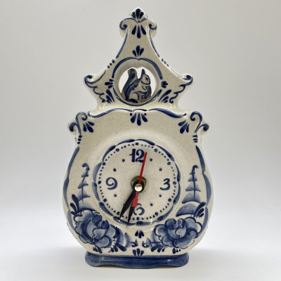 купить Часы настольные, Гжель, фарфор, металл, пластик, СССР, 1970-1990 гг.