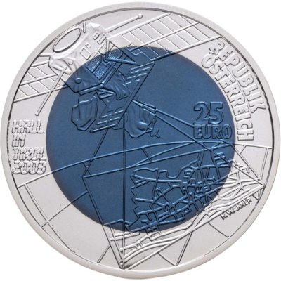 купить Австрия 25 евро (euro) 2003 700 лет городу Халль в Тироле, в футляре с сертификатом