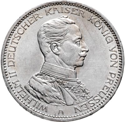 купить Германская Империя (Пруссия) 3 марки (mark) 1914 с портретом Императора Вильгельма II