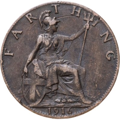 купить Великобритания 1 фартинг (farthing) 1916