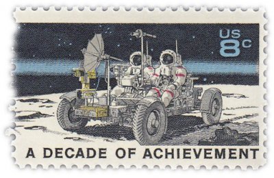 Купить США 8 центов 1971 "Лунный Ровер и Астронавты"