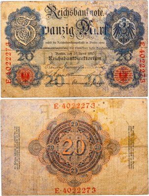 купить Германия 20 марок 1910
