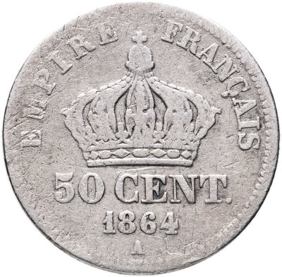 купить Франция 50 сантимов (centimes) 1864