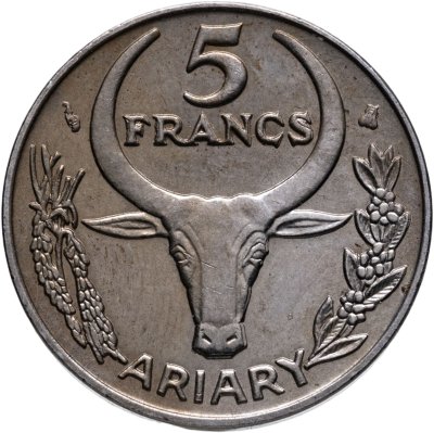 купить Мадагаскар 5 франков (francs) 1996