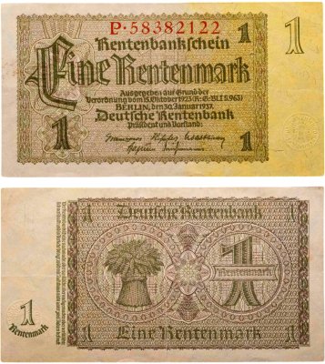 купить Германия, Третий рейх 1 рентенмарка 1937