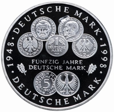 купить Германия (ФРГ) 10 марок 1998 D "50 лет Немецкой марке"