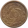 Купить Германия 10 рейхспфеннигов (reichspfennig) 1924 F знак монетного двора "F" — Штутгарт