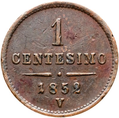 купить Италия, Ломбардия-Венеция 1 чентезимо (centesimo) 1852 V