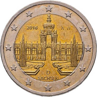 купить Германия 2 евро (euro) 2016 A Федеральные земли Германии - Цвингер, Саксония знак монетного двора: "A" - Берлин