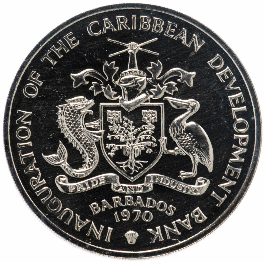 купить Барбадос 4 dollars (доллара) 1970 FAO (ФАО)