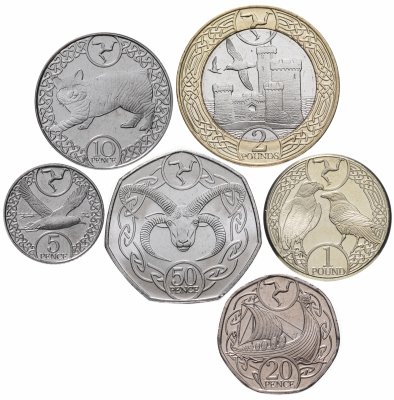 купить Остров Мэн набор 6 монет 5, 10, 20, 50 пенсов 1, 2 фунта 2017 год
