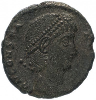 Купить Римская Империя Констант 333–350гг фракция фоллиса (реверс: надпись внутри лаврового венка)