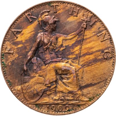 купить Великобритания 1 фартинг (farthing) 1909