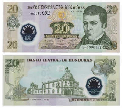 Купить Гондурас 20 лемпира 2008 (Pick 95) пластик