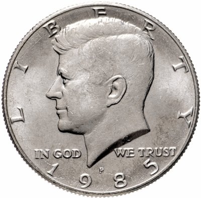 купить США 50 центов (1/2 доллара, half dollar) 1985 P Kennedy Half Dollar (Кеннеди) знак монетного двора "P" - Филадельфия