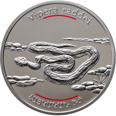 купить Армения 100 драмов 2007 "Красная книга - гадюка Радде" в рамке с сертификатом