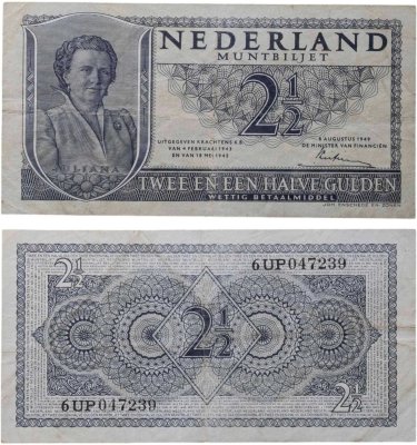 купить Нидерланды 2,5 гульдена 1949