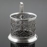 Купить Подстаканник с ажурным цветочным декором, мельхиор (медь-никель), скань, Мстерский завод художественных изделий «Ювелир», СССР, 1959 г.