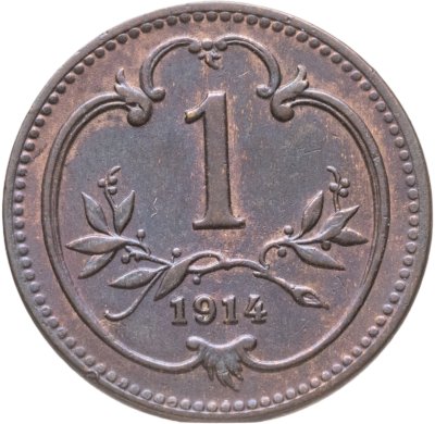 купить Австрия 1 геллер (heller) 1914