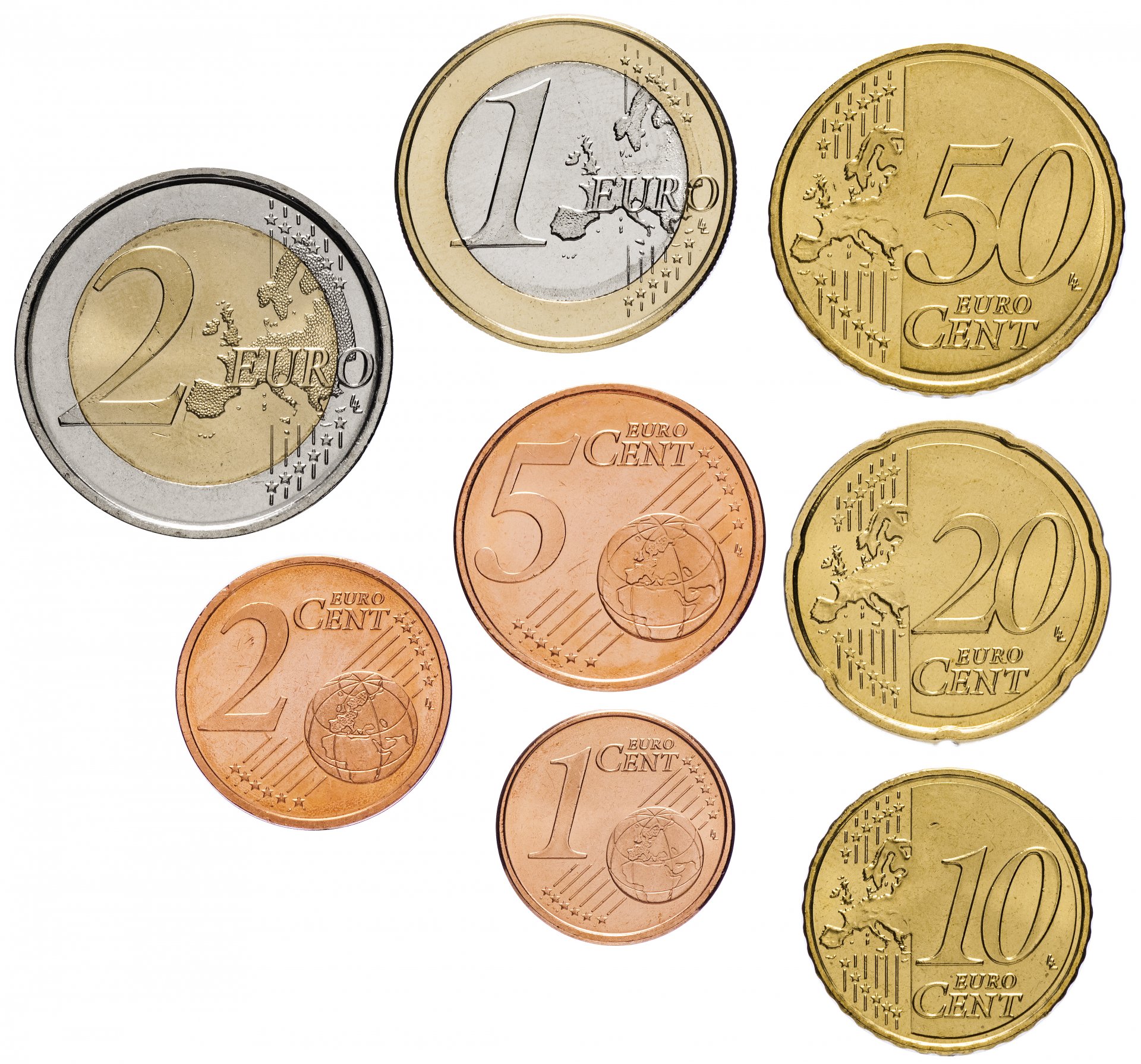 2 рубля 1 евро. Монеты евро. Евро монеты номинал. Монеты для распечатывания. Разные монетки.