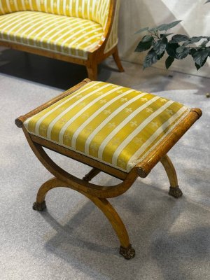 купить Банкетка в стиле Ампир, дерево, тополь, лак, бронза, ткань, Российская империя, 1860-1890 гг.