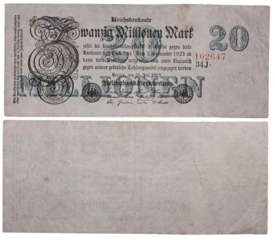 купить Германия 20000000 (20 миллионов) марок 1923