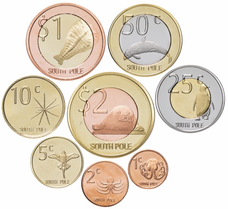 купить Антарктида (Южный Полюс) набор монет 2013 (8 штук)