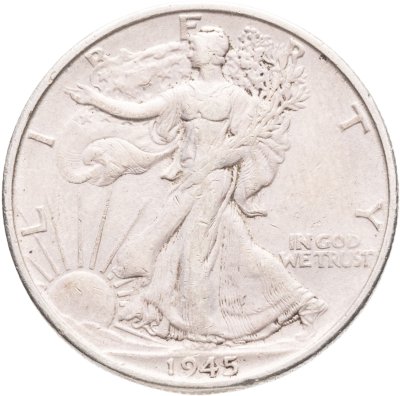 купить США 50 центов (1/2 доллара, half dollar) 1945 S "Walking Liberty Half Dollar - Идущая свобода"