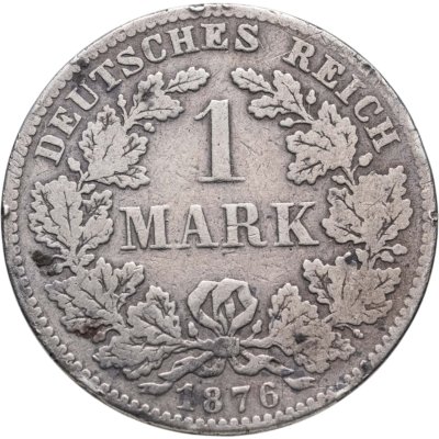 купить Германия 1 марка 1876 H знак монетного двора: "H" - Дармштадт