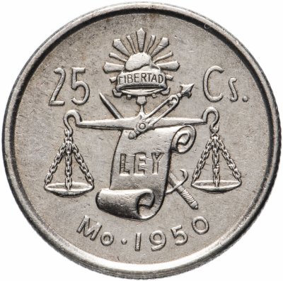 купить Мексика 25 сентаво (centavos) 1950