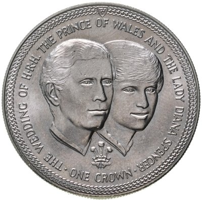 купить Остров Мэн 1 крона 1981 "Свадьба Принца Чарльза и Леди Дианы: портреты"
