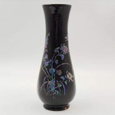 купить Ваза с растительным декором в восточном стиле, папье-маше, лак, перламутр, Вьетнам, 1970-1990 гг.